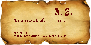 Matriszottó Elina névjegykártya